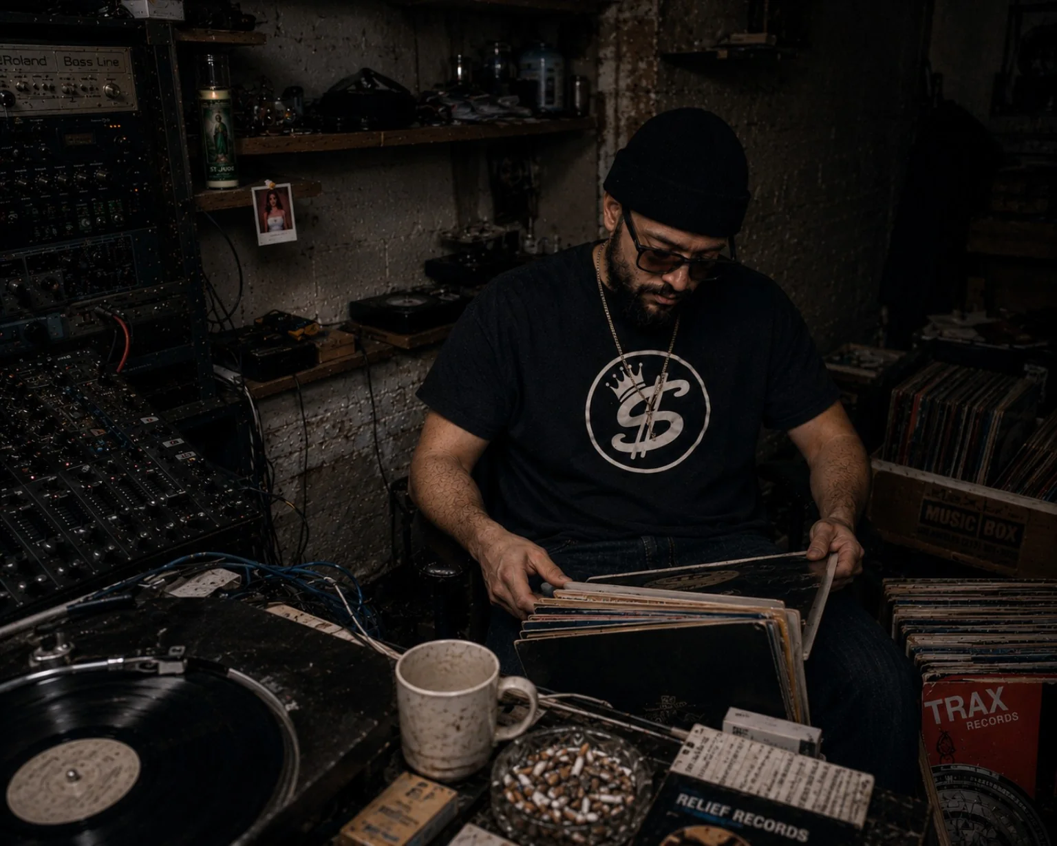 Ronnie Vineyard in underground record archive room